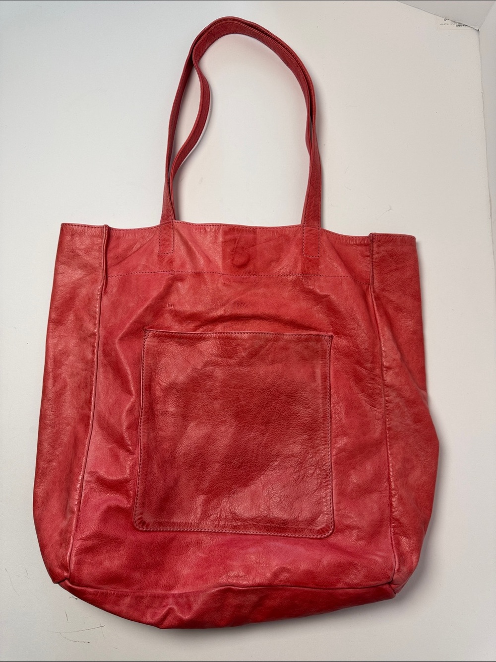 LATICO Margie Tote Red 100% Full Grain Leather Classic Everyday Carry All - Picture 2 of 14